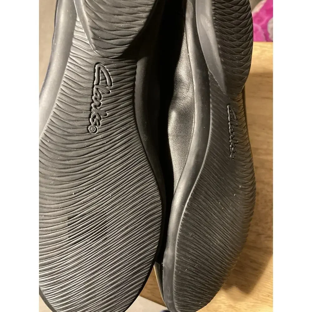 Clarks Gracelin Wind Ballet Flats Sz 9 M Black‎ Leather Womens